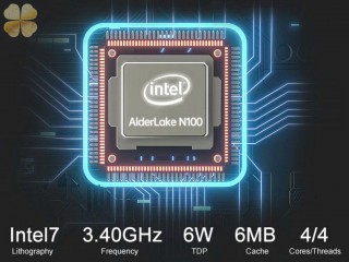 Intel N100 Alder Lake-N 4 nhân 3.4GHz LPDDR5 4800Mhz chỉ 6 Watt